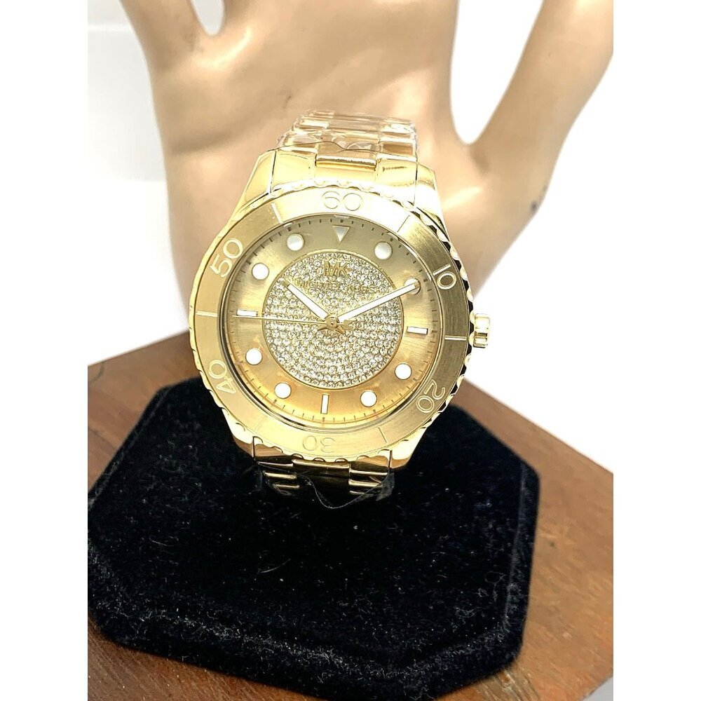Michael Kors Women's Watch MK6911 Runway Quartz Crystals Gold Tone Steel 40mm